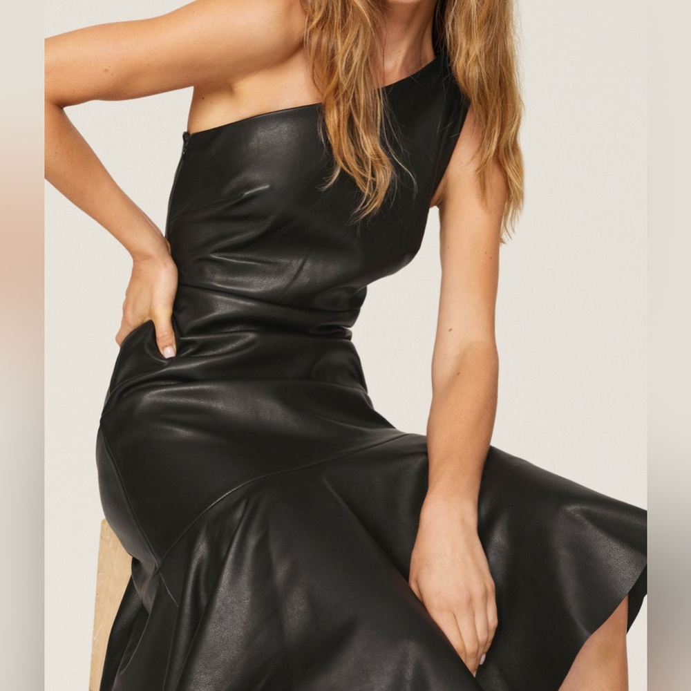 Faux Leather One-Shoulder Harris Dress Sachin & Babi - Picture 2 of 8